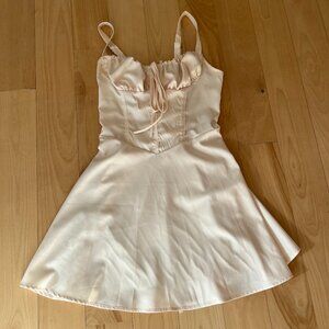 Womens Yellow Satin Dress